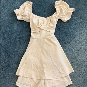 Cream Puff Sleeve Romper/Dress
